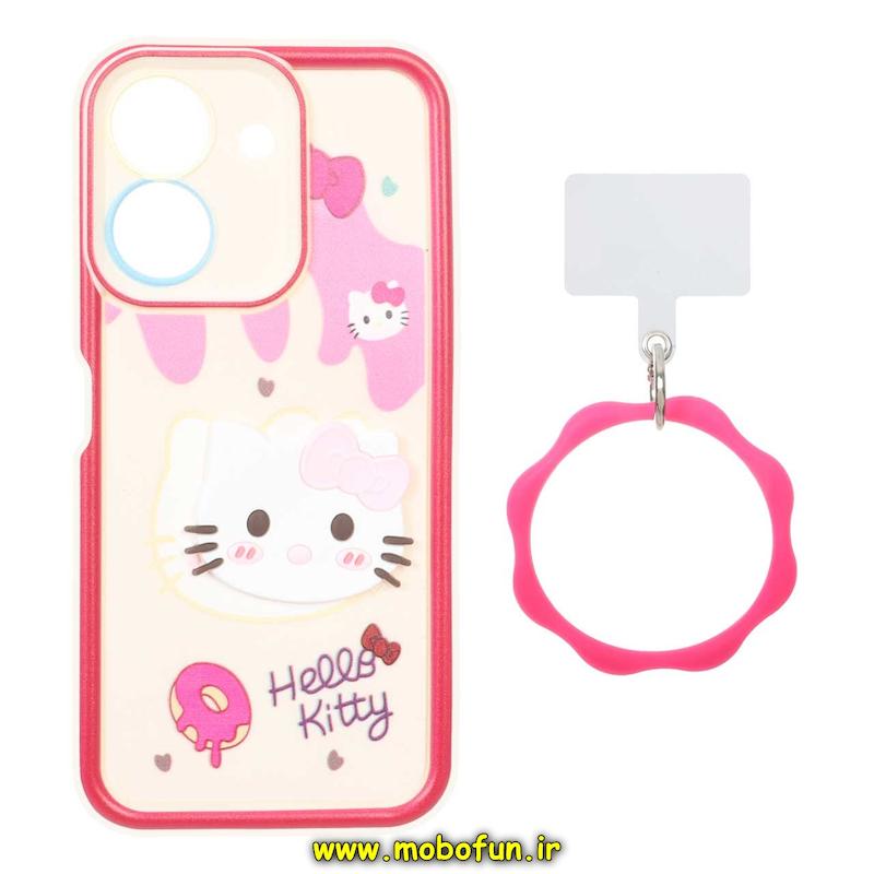 قاب گوشی Redmi 13C / Poco C65 شیائومی سیلیکونی Solid عروسکی خمیری برجسته آویزدار النگویی محافظ لنزدار طرح کیتی کیوت کد 1-15-102331