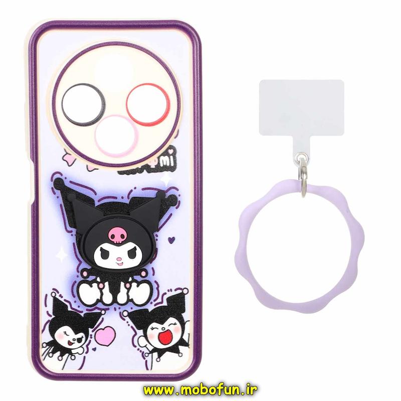 قاب گوشی Redmi 14C / Poco C75 / Redmi A4 شیائومی سیلیکونی Solid عروسکی خمیری برجسته آویزدار النگویی محافظ لنزدار طرح کرومی کیوت کد 1-15-102340