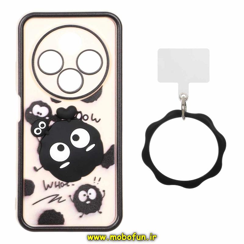 قاب گوشی Redmi 14C / Poco C75 / Redmi A4 شیائومی سیلیکونی Solid عروسکی خمیری برجسته آویزدار النگویی محافظ لنزدار طرح میکروب کیوت کد 1-15-102342