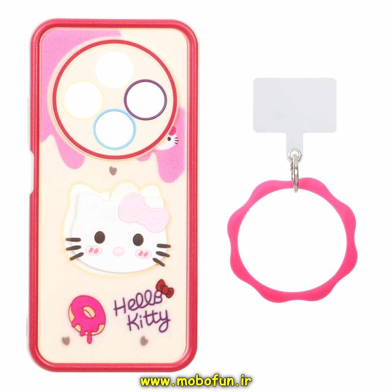 قاب گوشی Redmi 14C / Poco C75 / Redmi A4 شیائومی سیلیکونی Solid عروسکی خمیری برجسته آویزدار النگویی محافظ لنزدار طرح کیتی کیوت کد 1-15-102344