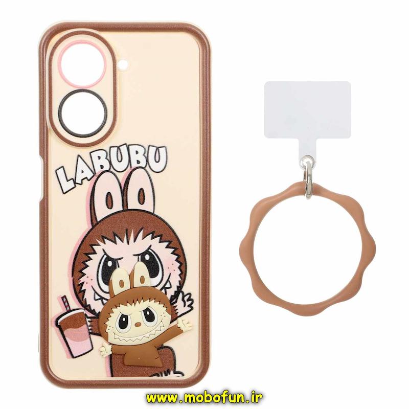 قاب گوشی Redmi A5 / Poco C71 شیائومی سیلیکونی Solid عروسکی خمیری برجسته آویزدار النگویی محافظ لنزدار طرح لبوبو کیوت کد 1-15-102348