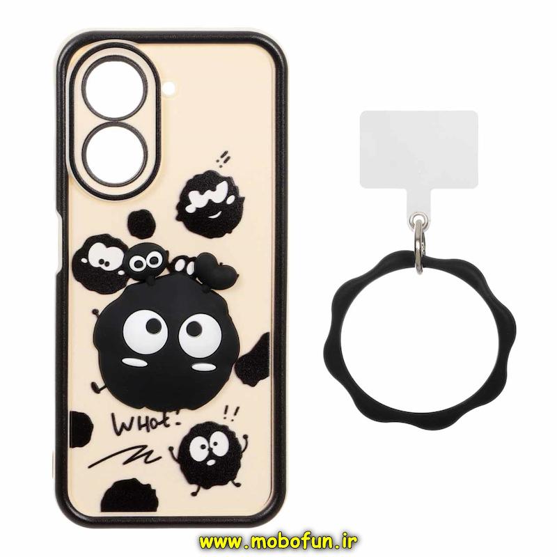 قاب گوشی Redmi A5 / Poco C71 شیائومی سیلیکونی Solid عروسکی خمیری برجسته آویزدار النگویی محافظ لنزدار طرح میکروب کیوت کد 1-15-102351
