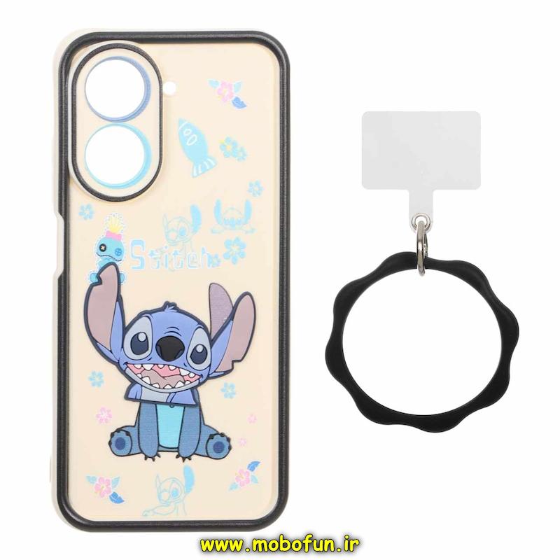 قاب گوشی Redmi A5 / Poco C71 شیائومی سیلیکونی Solid عروسکی خمیری برجسته آویزدار النگویی محافظ لنزدار طرح استیچ کیوت کد 1-15-102352