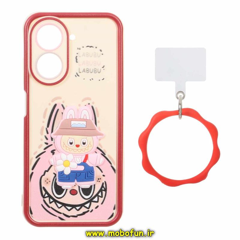 قاب گوشی Redmi A5 / Poco C71 شیائومی سیلیکونی Solid عروسکی خمیری برجسته آویزدار النگویی محافظ لنزدار طرح لبوبو کیوت کد 1-15-102353