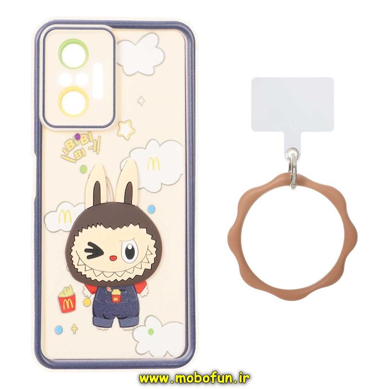 قاب گوشی Redmi Note 10 Pro 4G / Redmi Note 10 Pro Max شیائومی سیلیکونی Solid عروسکی خمیری برجسته آویزدار النگویی محافظ لنزدار طرح لبوبو کیوت کد 1-15-102368