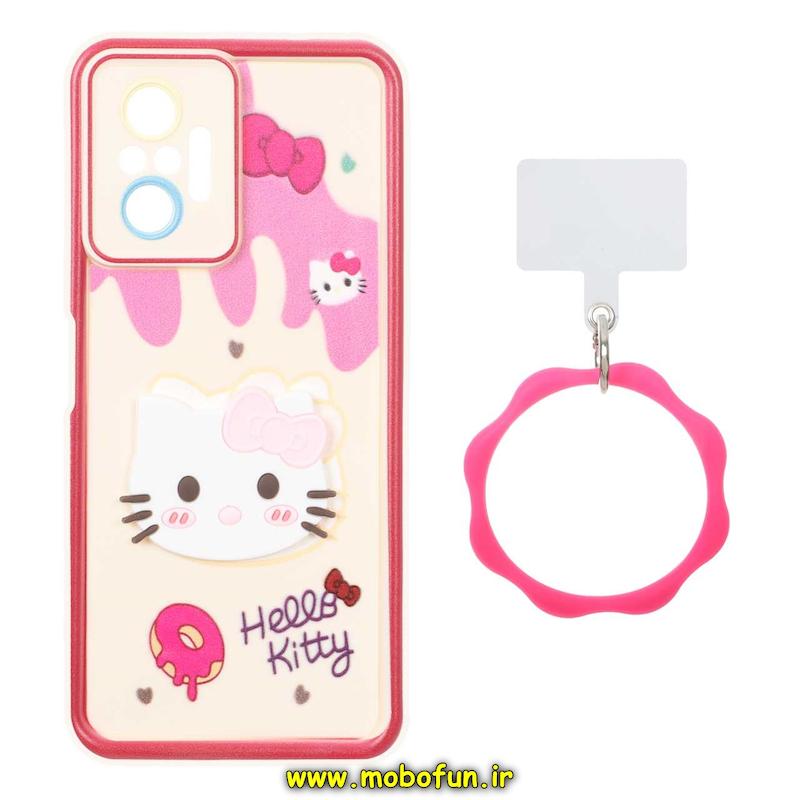 قاب گوشی Redmi Note 10 Pro 4G / Redmi Note 10 Pro Max شیائومی سیلیکونی Solid عروسکی خمیری برجسته آویزدار النگویی محافظ لنزدار طرح کیتی کیوت کد 1-15-102369