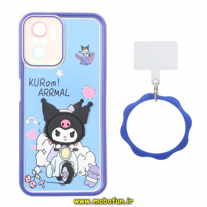 قاب گوشی Redmi Note 10S / Redmi Note 10 4G / Poco M5S شیائومی سیلیکونی Solid عروسکی خمیری برجسته آویزدار النگویی محافظ لنزدار طرح کرومی کیوت کد 1-15-102372