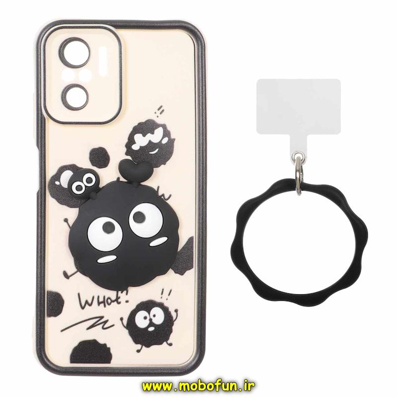 قاب گوشی Redmi Note 10S / Redmi Note 10 4G / Poco M5S شیائومی سیلیکونی Solid عروسکی خمیری برجسته آویزدار النگویی محافظ لنزدار طرح میکروب کیوت کد 1-15-102378