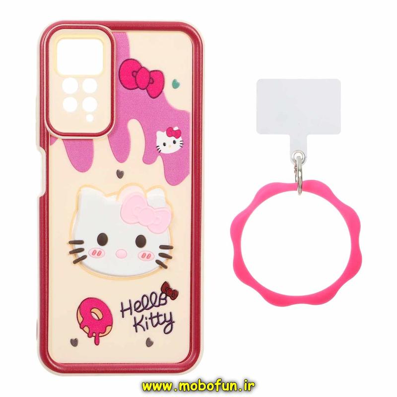 قاب گوشی Redmi Note 11 Pro 4G Global / Redmi Note 11 Pro 5G Global / Redmi Note 11E Pro / Redmi Note 12 Pro 4G شیائومی سیلیکونی Solid عروسکی خمیری برجسته آویزدار النگویی محافظ لنزدار طرح کیتی کیوت کد 1-15-102385