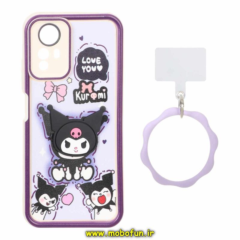 قاب گوشی Redmi Note 12S شیائومی سیلیکونی Solid عروسکی خمیری برجسته آویزدار النگویی محافظ لنزدار طرح کرومی کیوت کد 1-15-102387