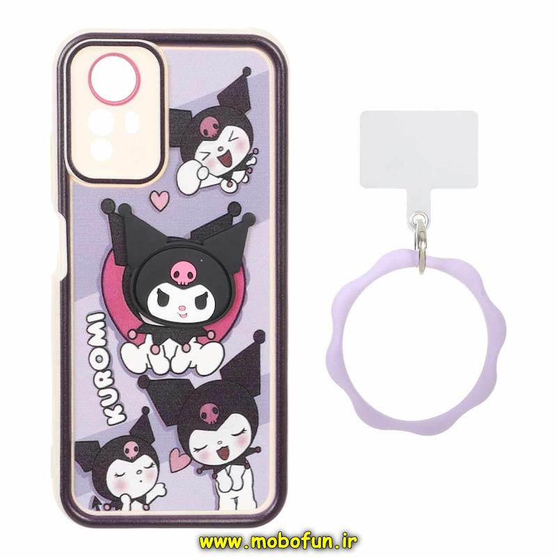 قاب گوشی Redmi Note 12S شیائومی سیلیکونی Solid عروسکی خمیری برجسته آویزدار النگویی محافظ لنزدار طرح کرومی کیوت کد 1-15-102388