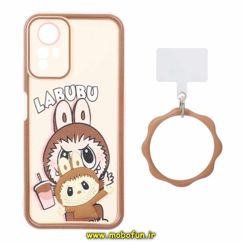 قاب گوشی Redmi Note 12S شیائومی سیلیکونی Solid عروسکی خمیری برجسته آویزدار النگویی محافظ لنزدار طرح لبوبو کیوت کد 1-15-102391