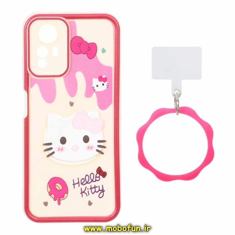 قاب گوشی Redmi Note 12S شیائومی سیلیکونی Solid عروسکی خمیری برجسته آویزدار النگویی محافظ لنزدار طرح کیتی کیوت کد 1-15-102392