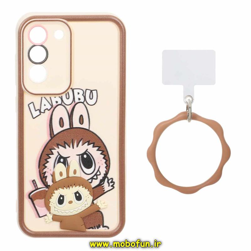 قاب گوشی Galaxy S21 FE سامسونگ سیلیکونی Solid عروسکی خمیری برجسته آویزدار النگویی محافظ لنزدار طرح لبوبو کیوت کد 1-15-102408