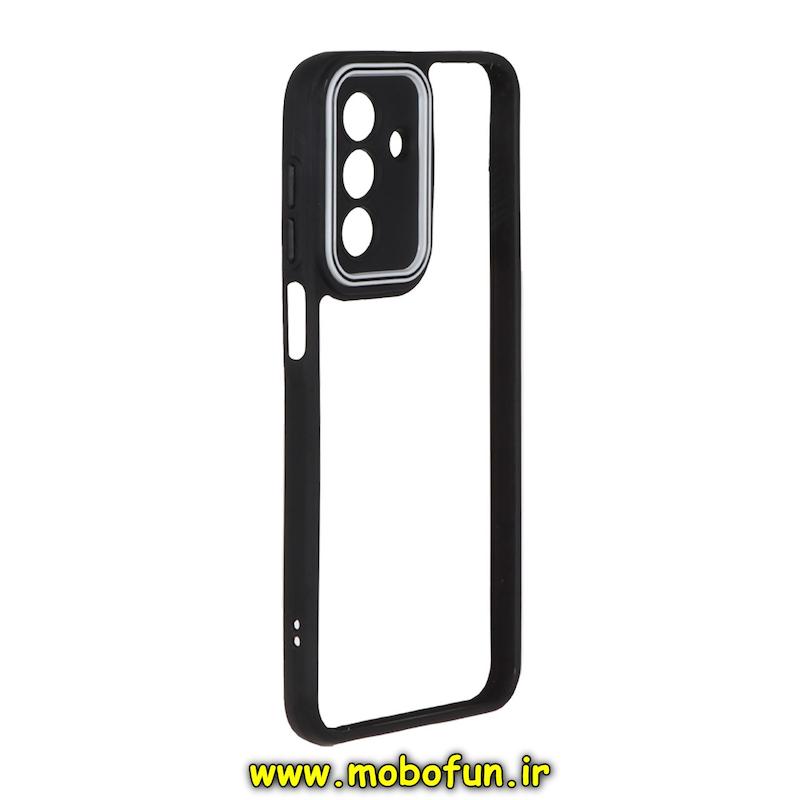 قاب گوشی Galaxy A17 / A26 سامسونگ پشت طلق شفاف دور سیلیکونی دور رنگی محافظ لنز برجسته مشکی کد 93648