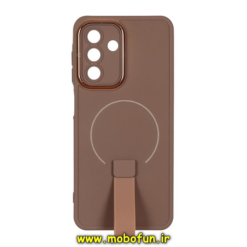 قاب گوشی Galaxy A17 / A26 سامسونگ متال کیس سیلیکونی ژله ای LUXUARY بند انگشتی طرح مگ سیف محافظ لنز دار نسکافه ای کد 93651