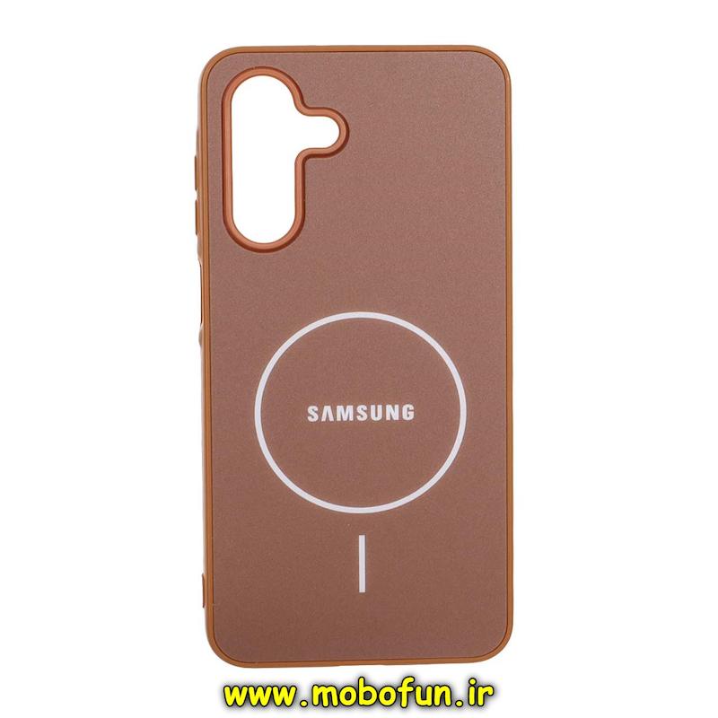 قاب گوشی Galaxy A17 / A26 سامسونگ مدل PVD ضد خش پشت گلس شیشه ای طرح مگ سیف قهوه ای کد 93683