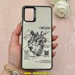 قاب گوشی Galaxy A51 سامسونگ So CooL سوکول اورجینال فانتزی دور مات دکمه کرومی طرح قلب کد 1-15-101552