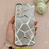 قاب گوشی Galaxy A05S سامسونگ الکتروپلیتینگ شفاف چندضلعی شاین محافظ لنزدار نقره ای کد 1-15-102062