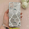 قاب گوشی Galaxy A06 سامسونگ الکتروپلیتینگ شفاف چندضلعی شاین محافظ لنزدار نقره ای کد 1-15-102065