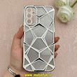 قاب گوشی Galaxy A14 سامسونگ الکتروپلیتینگ شفاف چندضلعی شاین محافظ لنزدار نقره ای کد 1-15-102070