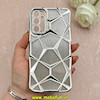 قاب گوشی Galaxy A34 سامسونگ الکتروپلیتینگ شفاف چندضلعی شاین محافظ لنزدار نقره ای کد 1-15-102093