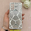 قاب گوشی Galaxy S20 FE سامسونگ الکتروپلیتینگ شفاف چندضلعی شاین محافظ لنزدار نقره ای کد 1-15-102110