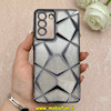 قاب گوشی Galaxy S21 FE سامسونگ الکتروپلیتینگ شفاف چندضلعی شاین محافظ لنزدار مشکی کد 1-15-102113