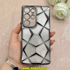قاب گوشی Galaxy S25 Ultra سامسونگ الکتروپلیتینگ شفاف چندضلعی شاین محافظ لنزدار مشکی کد 1-15-102121