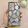 قاب گوشی Galaxy S23 Ultra سامسونگ الکتروپلیتینگ شفاف چندضلعی شاین محافظ لنزدار مشکی کد 1-15-102122