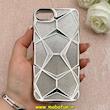 قاب گوشی iPhone 7 / iPhone 8 / iPhone SE 2020 / iPhone SE 2022 آیفون الکتروپلیتینگ شفاف چندضلعی شاین محافظ لنزدار نقره ای کد 1-15-102124