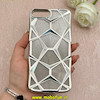 قاب گوشی iPhone 7 Plus / iPhone 8 Plus آیفون الکتروپلیتینگ شفاف چندضلعی شاین محافظ لنزدار نقره ای کد 1-15-102127