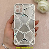قاب گوشی iPhone 11 آیفون الکتروپلیتینگ شفاف چندضلعی شاین محافظ لنزدار نقره ای کد 1-15-102128