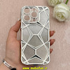 قاب گوشی iPhone 16 Pro آیفون الکتروپلیتینگ شفاف چندضلعی شاین محافظ لنزدار نقره ای کد 1-15-102144