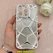 قاب گوشی iPhone 16 Pro آیفون الکتروپلیتینگ شفاف چندضلعی شاین محافظ لنزدار نقره ای کد 1-15-102144
