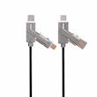 کابل شارژ فست 1 متری TRANYOO 4 in 1 مدل T-CL10 رنگ مشکی نقره ای کد 30599