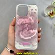 قاب گوشی iPhone 16 Pro Max آیفون فانتزی سخت Hard لیزری لاکچری طرح گل کیوت کد 102635