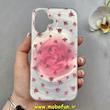 قاب گوشی iPhone 16 آیفون فانتزی سخت Hard لیزری لاکچری طرح گل کیوت کد 102649