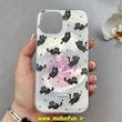 قاب گوشی iPhone 15 آیفون فانتزی سخت Hard لیزری لاکچری طرح گربه کیوت کد 102657