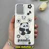 قاب گوشی Galaxy A12 / M12 سامسونگ اورجینال فانتزی سخت لیزری لنز و دکمه کرومی طرح پاندا کد 102759
