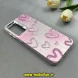 قاب گوشی Galaxy A16 سامسونگ اورجینال فانتزی سخت لیزری لنز و دکمه کرومی طرح قلب کد 102795