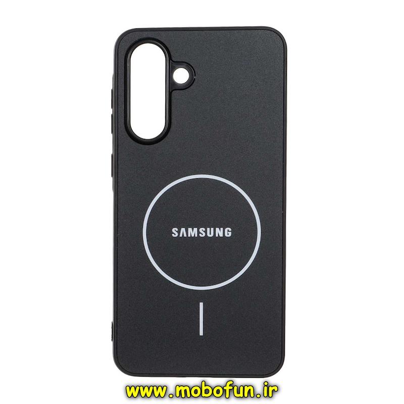 قاب گوشی Galaxy A36 / A56 سامسونگ مدل PVD ضد خش پشت گلس شیشه ای طرح مگ سیف مشکی کد 93721