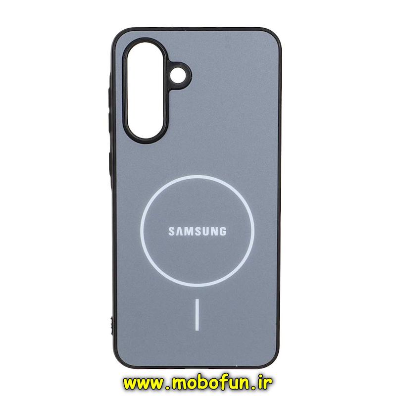 قاب گوشی Galaxy A36 / A56 سامسونگ مدل PVD ضد خش پشت گلس شیشه ای طرح مگ سیف طوسی کد 93722