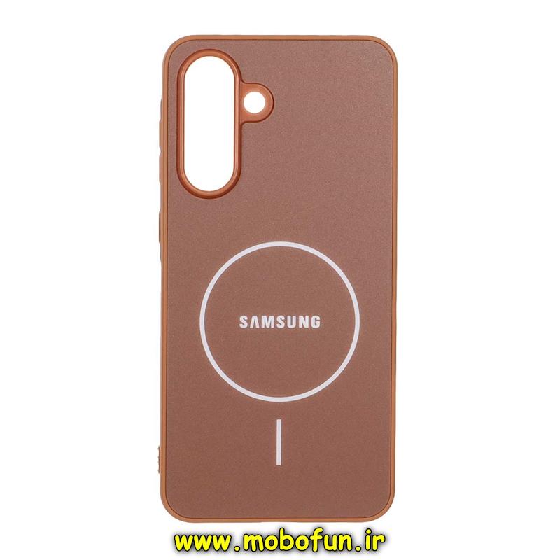 قاب گوشی Galaxy A36 / A56 سامسونگ مدل PVD ضد خش پشت گلس شیشه ای طرح مگ سیف قهوه ای کد 93724