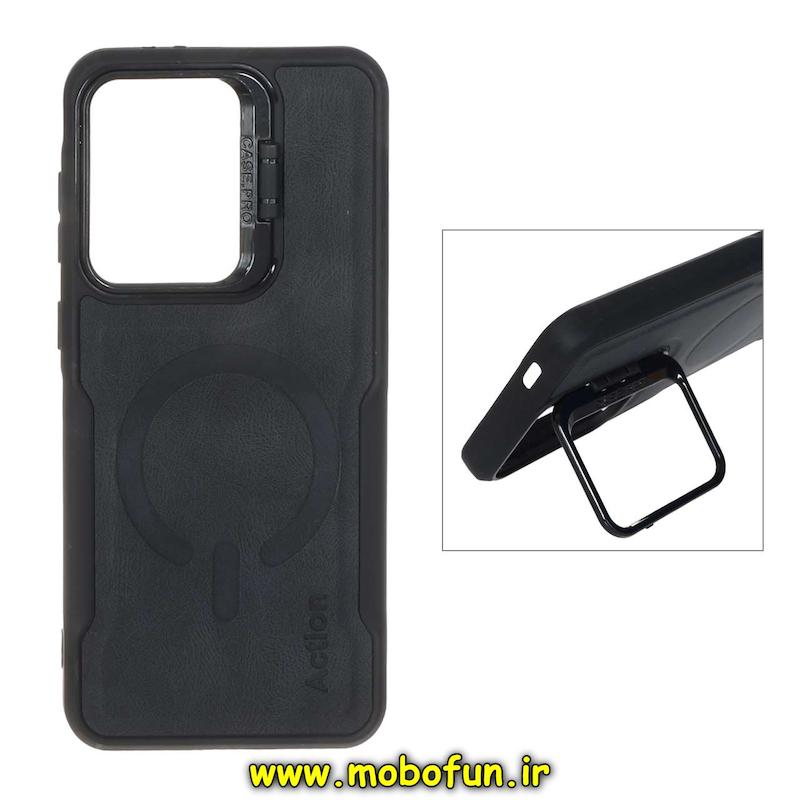 قاب گوشی Galaxy A36 / A56 سامسونگ سیلیکونی نیوزون جیر استندشو Action لاکچری مشکی کد 93731