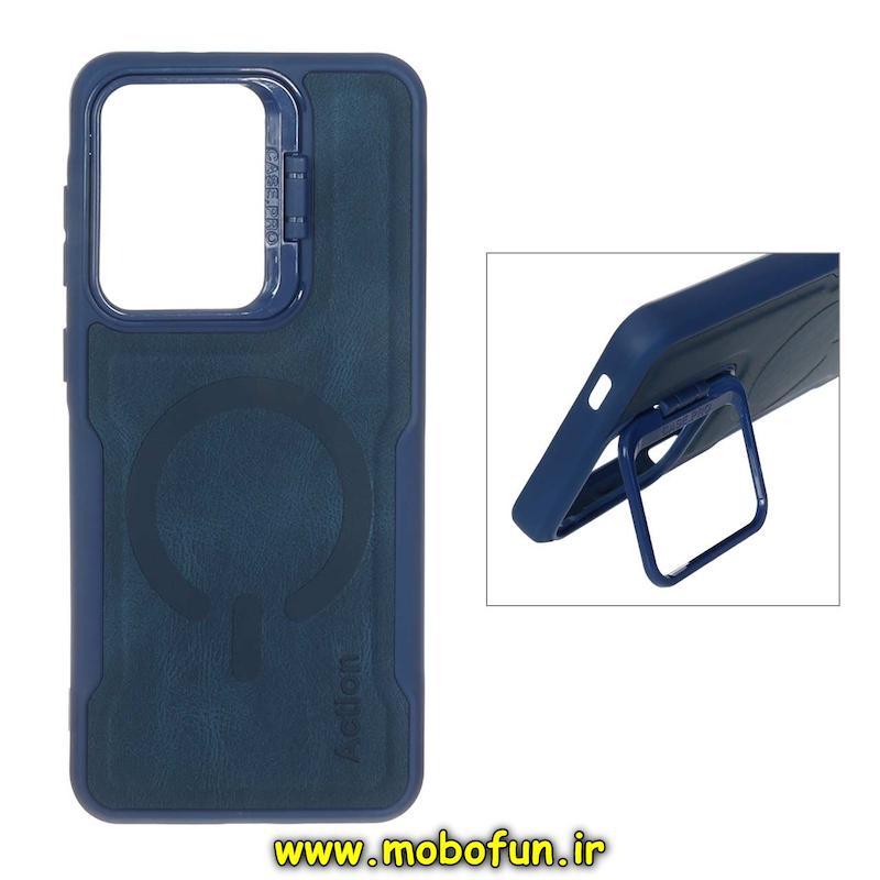 قاب گوشی Galaxy A36 / A56 سامسونگ سیلیکونی نیوزون جیر استندشو Action لاکچری سرمه ای کد 93732