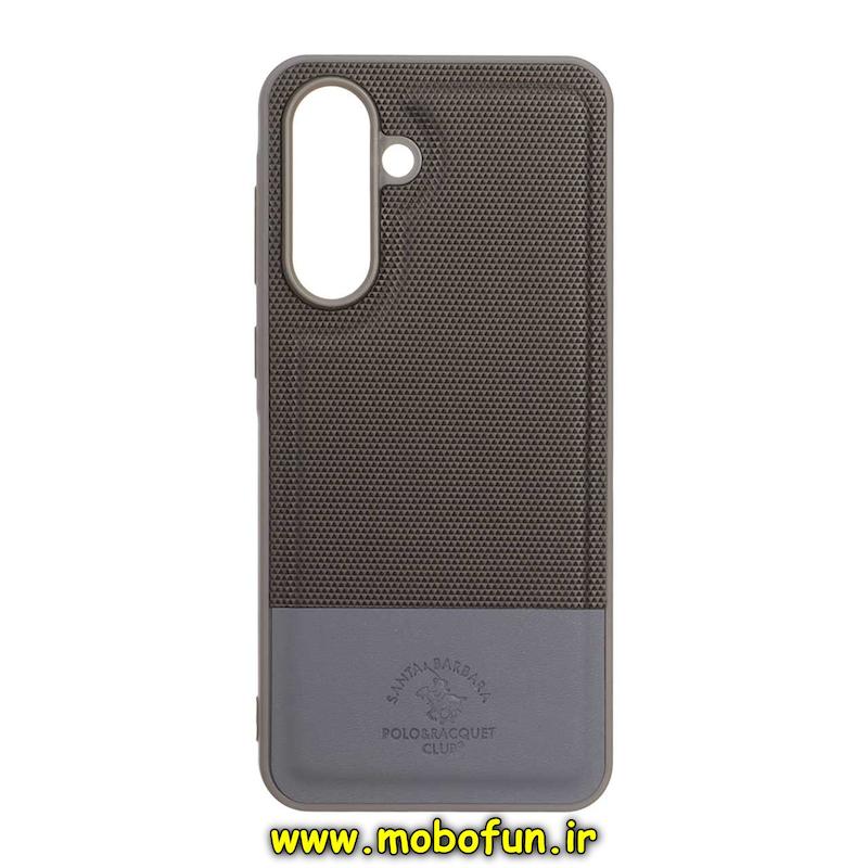 قاب گوشی Galaxy A36 / A56 سامسونگ چرمی سوزنی کلاسیک POLO پولو سخت HARD محافظ لنز دار خاکستری کد 93757