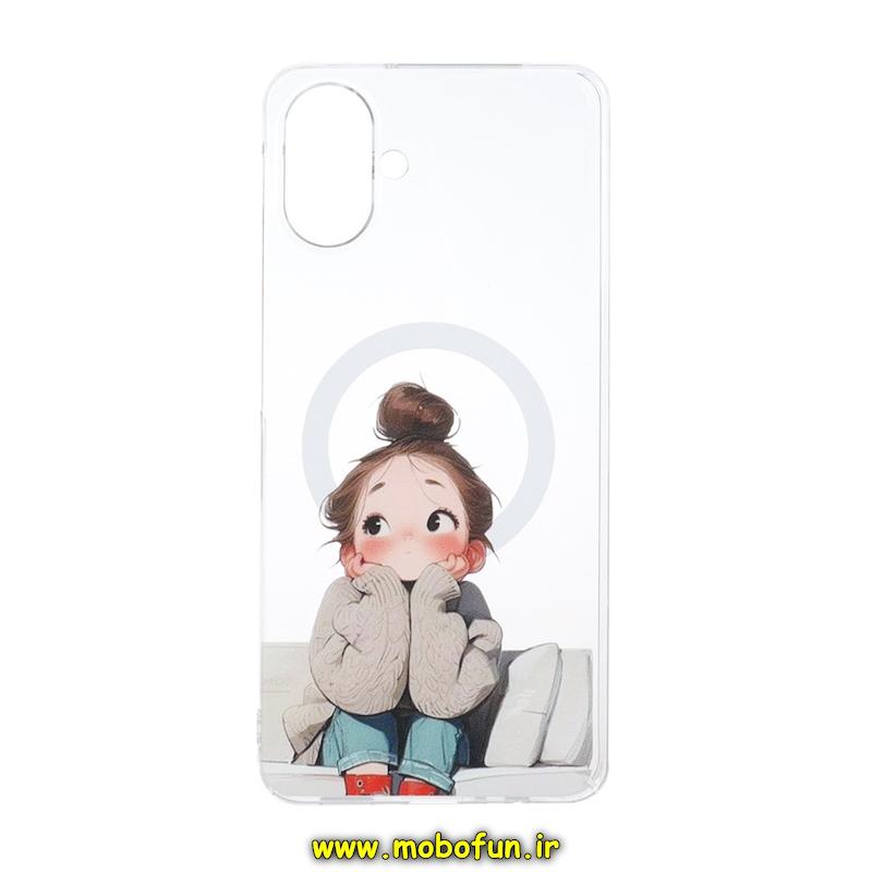 قاب گوشی Galaxy A07 سامسونگ طلقی سخت Hard شیشه ای شفاف ضد تغییر رنگ طرح مگ سیف فانتزی دخترونه کیوت کد 1-15-102415