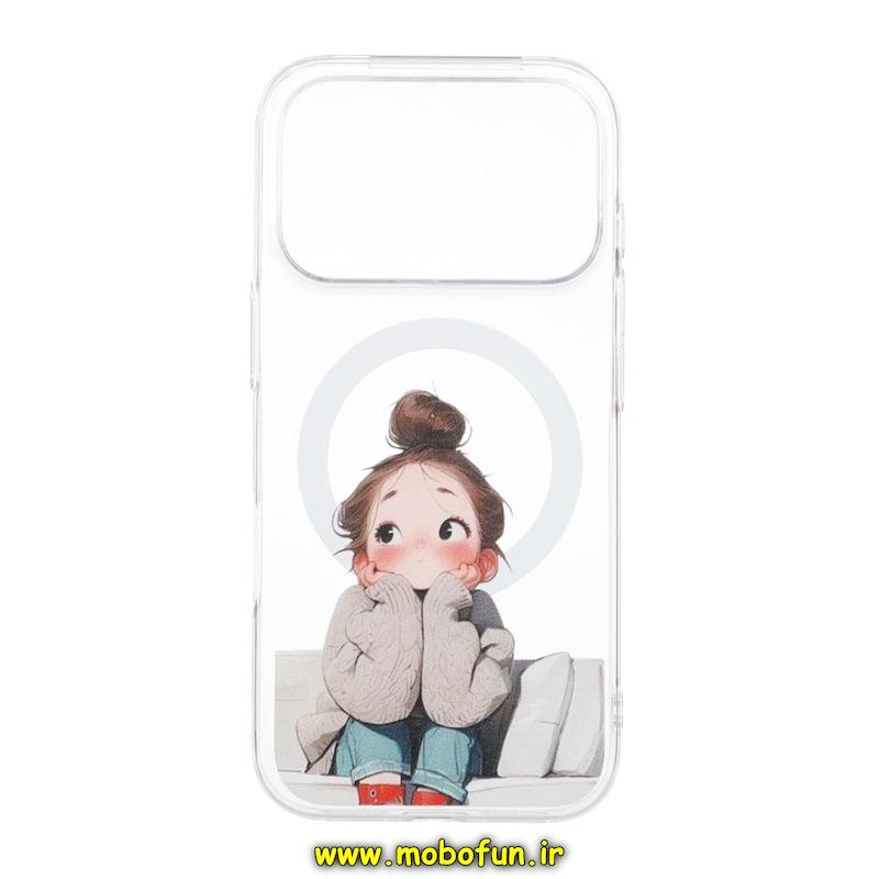 قاب گوشی iPhone 17 Pro آیفون طلقی سخت Hard شیشه ای شفاف ضد تغییر رنگ طرح مگ سیف فانتزی دخترونه کیوت کد 1-15-102435