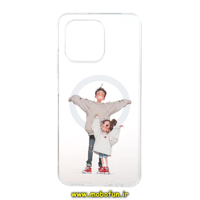 قاب گوشی Realme C51 / Realme C53 / Realme Note 50 ریلمی طلقی سخت Hard شیشه ای شفاف ضد تغییر رنگ طرح مگ سیف فانتزی دخترونه کیوت کد 1-15-102442